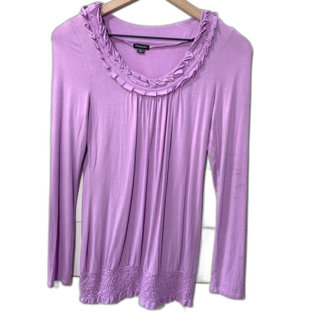 Maurices purple long sleeve small fitted blouse - Picture 3 of 7